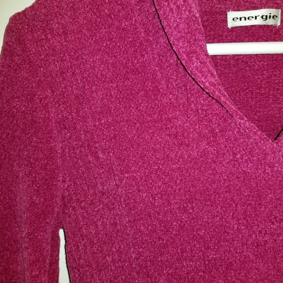 Energie NWT Chenille V-Neck Sweater Size M Juniors - Picture 4 of 8